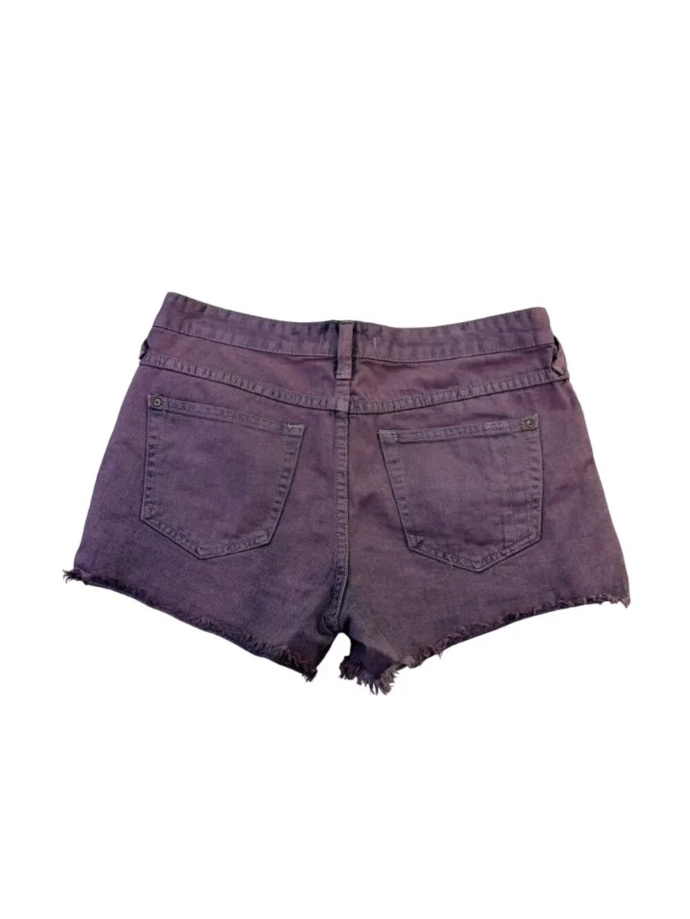 Free People Womens Purple Cotton Distressed Frayed Hem Denim Shorts W29